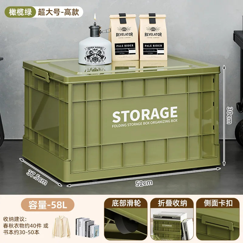Foldable Storage Box - Extra Large Capacity Collapsible Organizer for Clothes, Toys & Household Items, Portable Logistics Bin wi