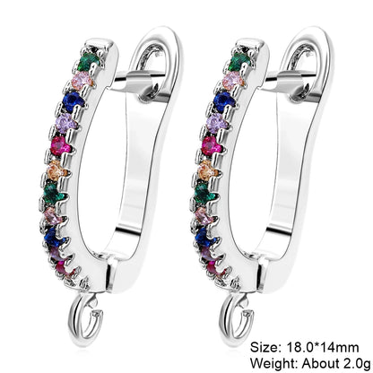 Juya 18K Gold Silver Plated Fastener Bales Fixture Earring Hook Locks For DIY Women Fashion Crystal Agate Charms Earrings Making