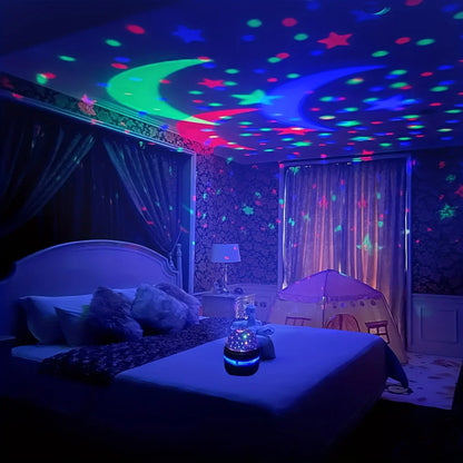 Lampe projecteur USB LED ciel étoilé, boule magique lune et étoiles, décorations de Noël pour la maison et la chambre
