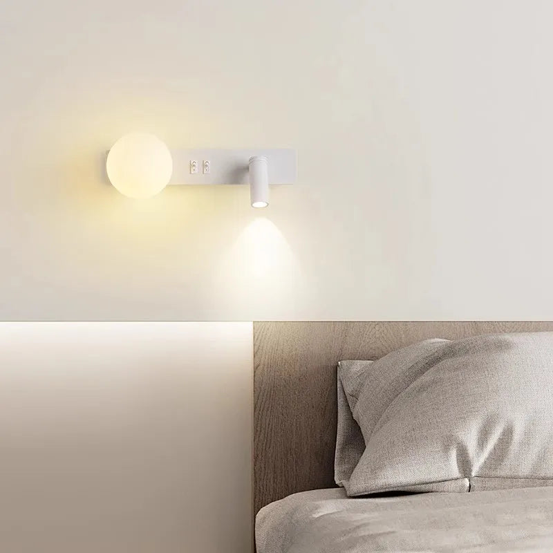 Bedroom Bedhead Reading Light Creative Minimalist LED with Switch Hotel Rooms Study Living Room Background Wall Decorative Light