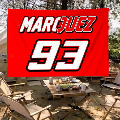 Marquez Marc 93 Cartoon Flag Art Science Fiction Room Home Decor Wall Hanging Home Decor Banner