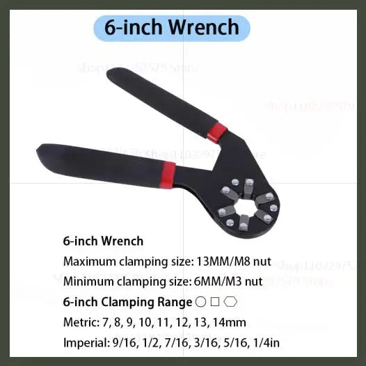 Magic Wrench 6 Inch 8 Inch Multi-purpose Hexagonal Alloy Steel Manual Clampable Movable Hexagonal Wrench Multifunctional wrench