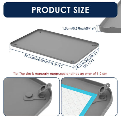 Pet Pee Pad Holder Silicone Dog Urine Pad Holder with Corner Snaps Leak Proof Puppy Pee Tray Mat Dog Training Mat Pet Supplies