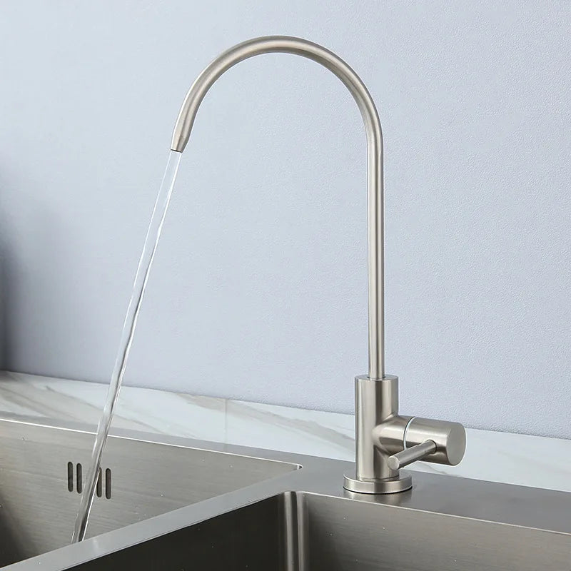 304 Stainless Steel Kitchen Filtered Faucet Direct Drinking Purifier Tap Single Cold Water Sink Faucet Home Water Filtration