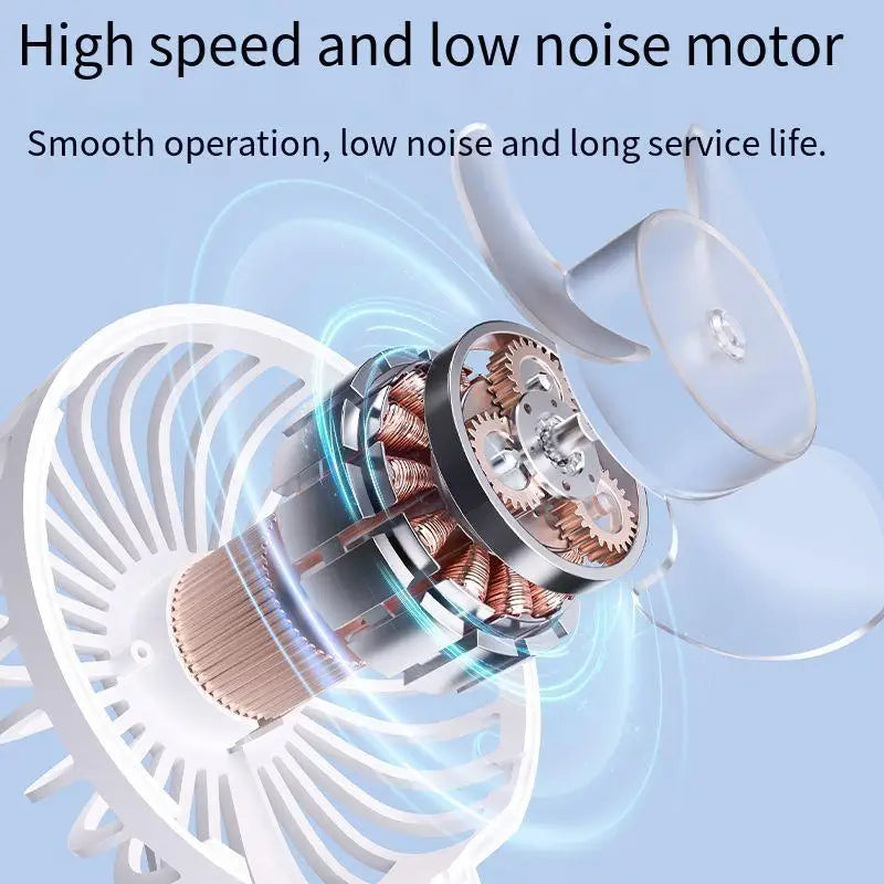Portable Handheld Small Fan LCD Display with 6-Speed Wind Power Handheld/Vertical Multi-Purpose Small Fan
