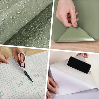 1/2/3/5/6M Self-adhesive Film Green Matt Thickened Sticker Furniture Kitchen for Cupboards Tables Wall DIY Renovation Wallpapers