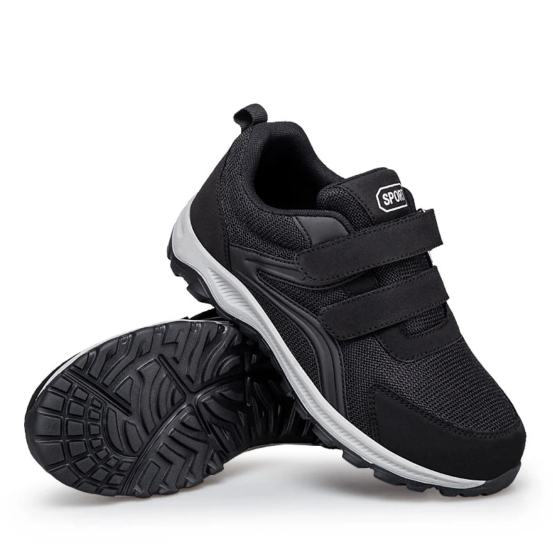 Diabetic Shoes for Men Comfort Walking Shoes for Elderly Swollen Feet Orthopedic Adjustable Double Strap Hook and Loop Sneakers