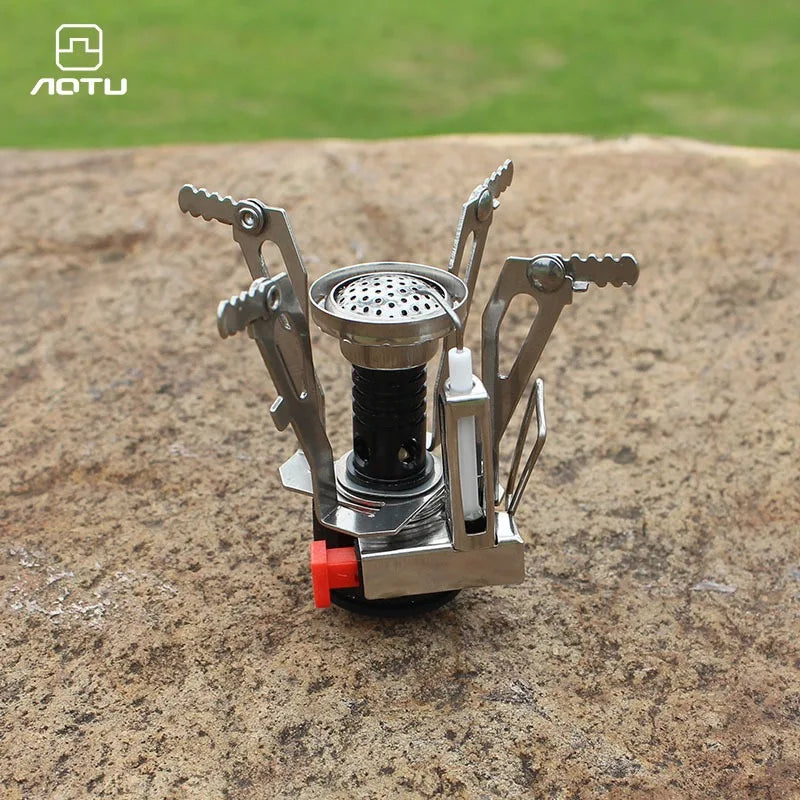 Foldable Outdoor Stove Ultra-light Alloy Mini Gas Stove for Camping Hiking Gas Furnace Portable Outdoor Cooking Picnic Cooker