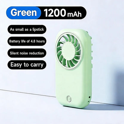 Portable Fan Mini Quiet Handheld Personal USB Rechargeable Fan Operated for Home Office Outdoor Travel, 1200mAh Hands Fans