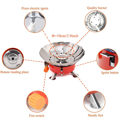 2800W Windproof  Portable Outdoor Stove Camping Gas Stove  Picnic Burner with Storage Bag For Hiking