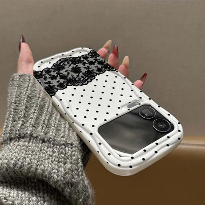 Luxurious Polka Dot Lace Print Phone Case For Xiaomi Mi 17 15 15T 14 14T 13 13T 12 12T 11 Pro Max Ultra Lite Soft Wave Oil Cover