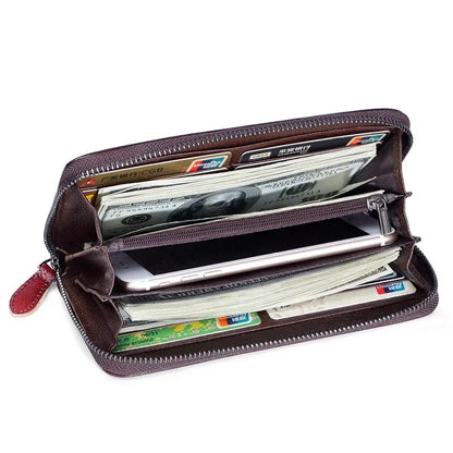 Genuine Leather Women Wallet  Coin Purse Female Purse Flower Printed Long Clutch Bags  Womens Wallets And Purses  Carteira