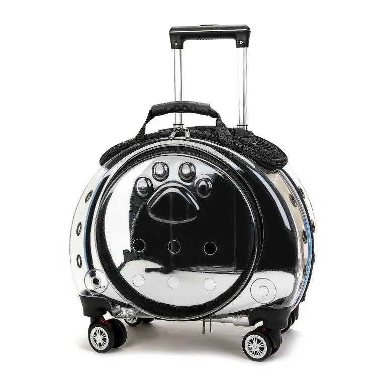 Small Pet Trolley Clear Shoulder Cat Bag Pack Breathable Crate for Journey Outside Portable Pet Products Supplies Carriers