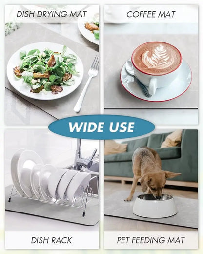 Coffee Machine Mat Rubber Backing Water-Absorbent Dish Drying Pad Kitchen Worktop Drainage Mat Home Decor