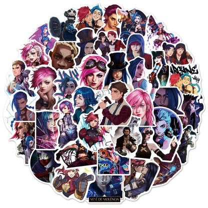 10/30/50pcs Cool Cartoon Arcane Game Stickers Anime DIY Phone Case Guitar Notebook Bike Car Waterproof Sticker Decal for Kid Toy
