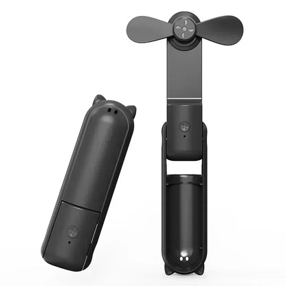 Portable Mini Fan USB Rechargeable Foldable Handheld Fan With Lanyard 3-speed Adjustable Hanging Neck Fans for Outdoor Travel