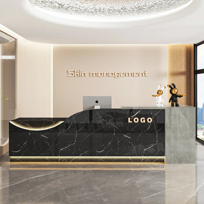 Customized Equipment Reception Desk Beauty Simple Creative Aesthetic Reception Desks Trendy Luxury Mostrador Office Furniture