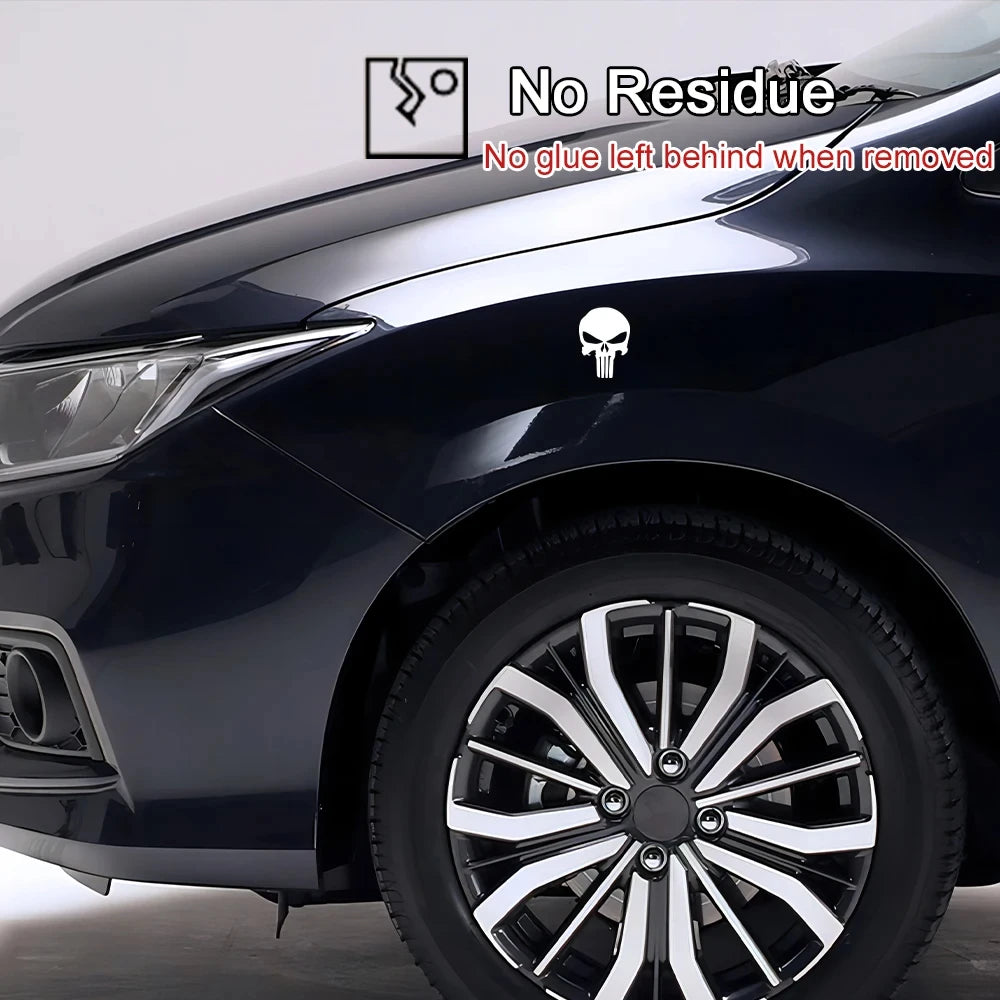 Skull Stickers Car Waterproof Decal Reflective Vinyl Punisher Sticker for Auto Door Window Rearview Mirror Bumper Decoration