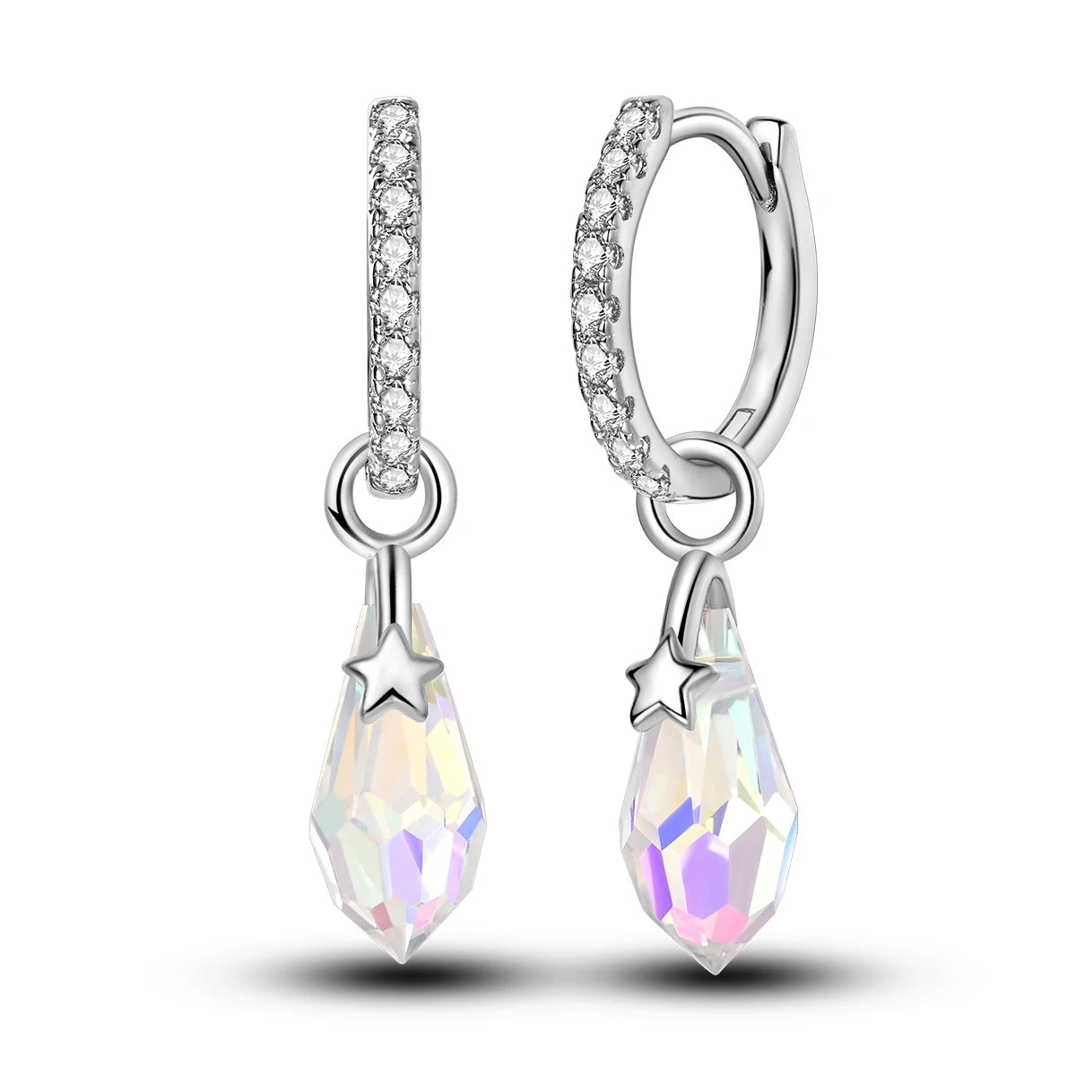 925 Sterling Silver Gold Drop Earrings For Woman Flower Round Sun Hoop Earring Pendientes Classic Original Woman Jewelry Gift