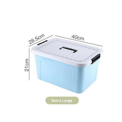 Plastic Storage Box with Cover Clothing Toy Organizer Baskets Multi-Purpose Colorful Stackable Containers Storage Bins Baskets