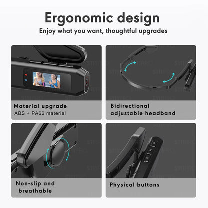Head Mounted Action Camera 4K 30FPS 130° Wide Angle Lens Video Camera Wearable Video Camera APP Wireless Remote Control