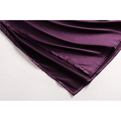 Women's 100% Mulberry Silk Midi Skirts Elastic High Waist A-Line Pull On Closure Summer Long Skirt
