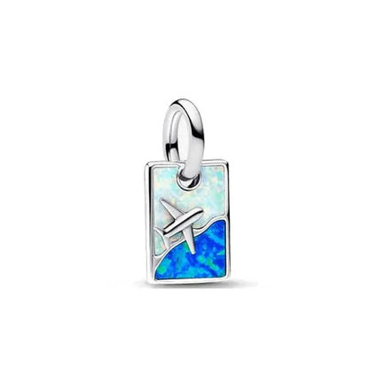 Blue Ocean Turtle Octopus Ship Talisman 925 Silver Beads, Suitable for Original Bracelets DIY Jewelry Women's Accessories Gifts