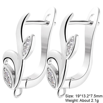 Juya 18K Gold Silver Plated Fastener Bales Fixture Earring Hook Locks For DIY Women Fashion Crystal Agate Charms Earrings Making