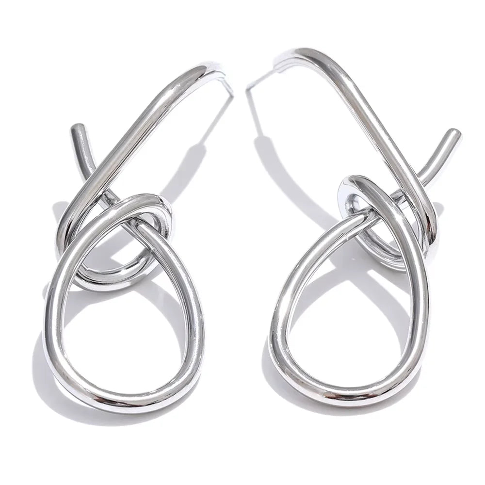 NiNice Popular Stainless Steel Geometric Unusual Earrings Stylish Unique Water Resistant Metal Versatile Daily Jewelry