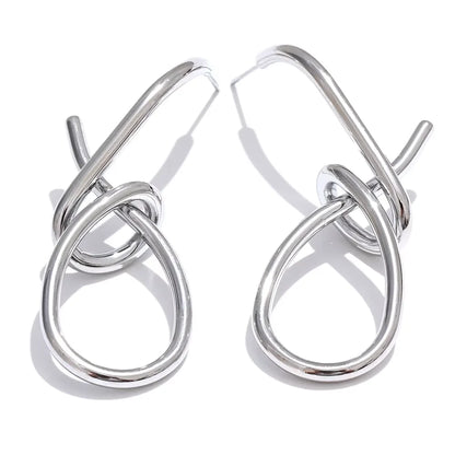 NiNice Popular Stainless Steel Geometric Unusual Earrings Stylish Unique Water Resistant Metal Versatile Daily Jewelry