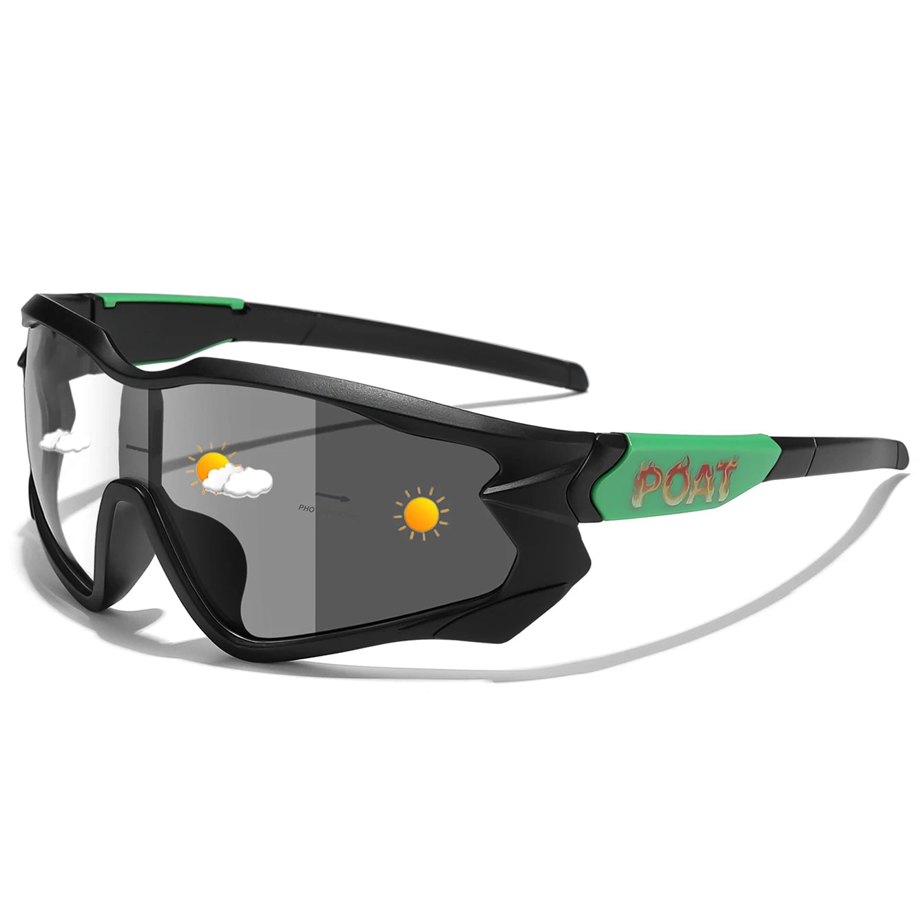 Men Women Photochromic Motorcycle Glasses Outdoor Sports Big Frame Windproof Cycling Running Hiking Goggles