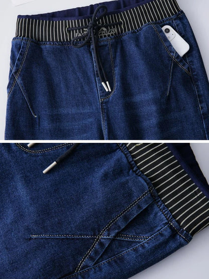 Elastic High Waist Baggy Straight Jeans Winter Warm Thicken Velvet Lined Wide Leg Denim Pants Women Casual Vintage Vaqueros New