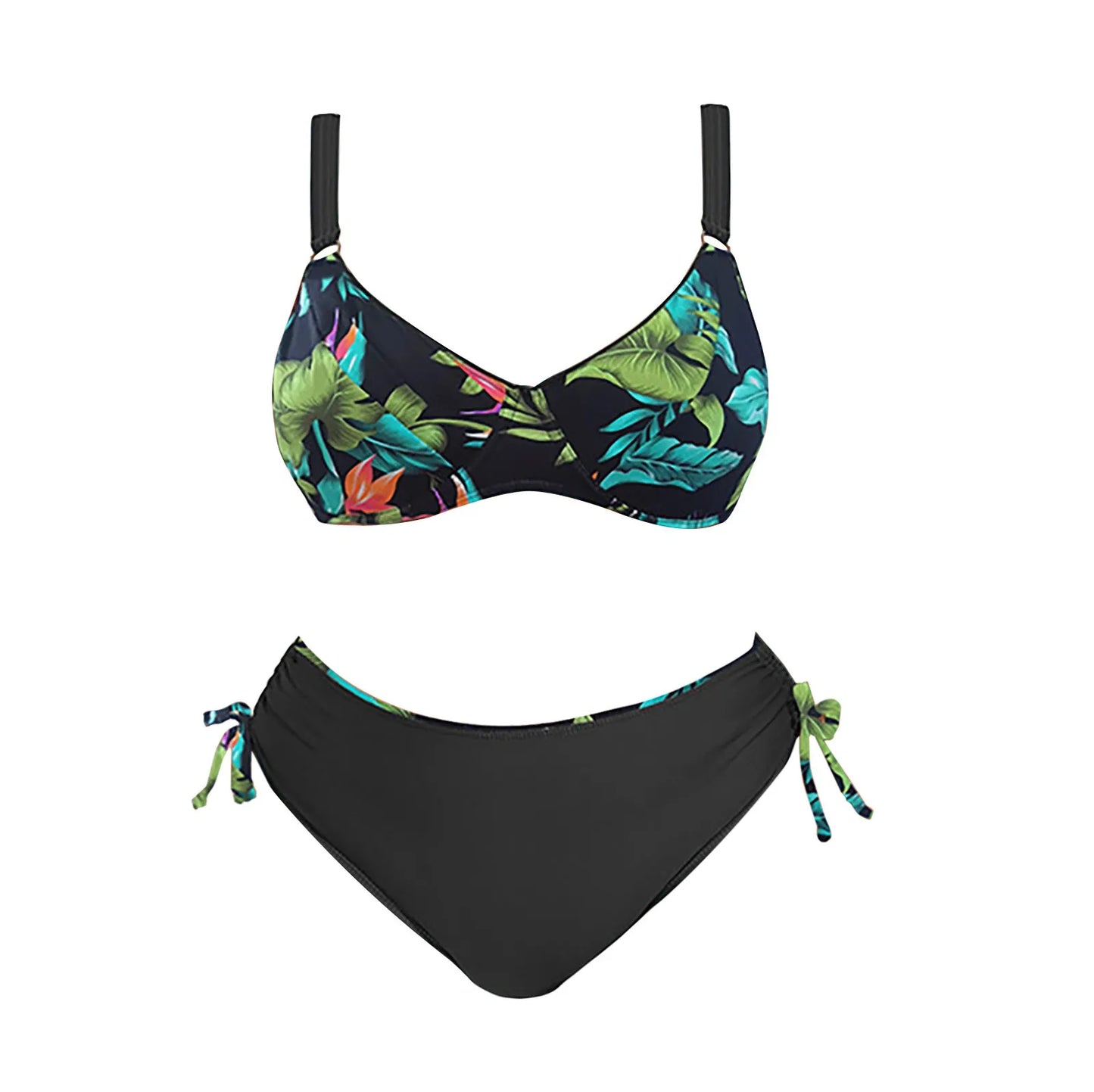 Vintage Ladies Split Swimsuit High Waisted Bottom Bathing Suits Plus Sized Summer Swimwear Women Two Pieces Swimsuits купальник