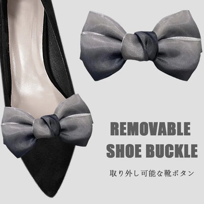 1 Pc Accessories High Heel Gauze Removable Charm Buckle Shiny Clips Shoe Decorations Clip Bow Ribbon