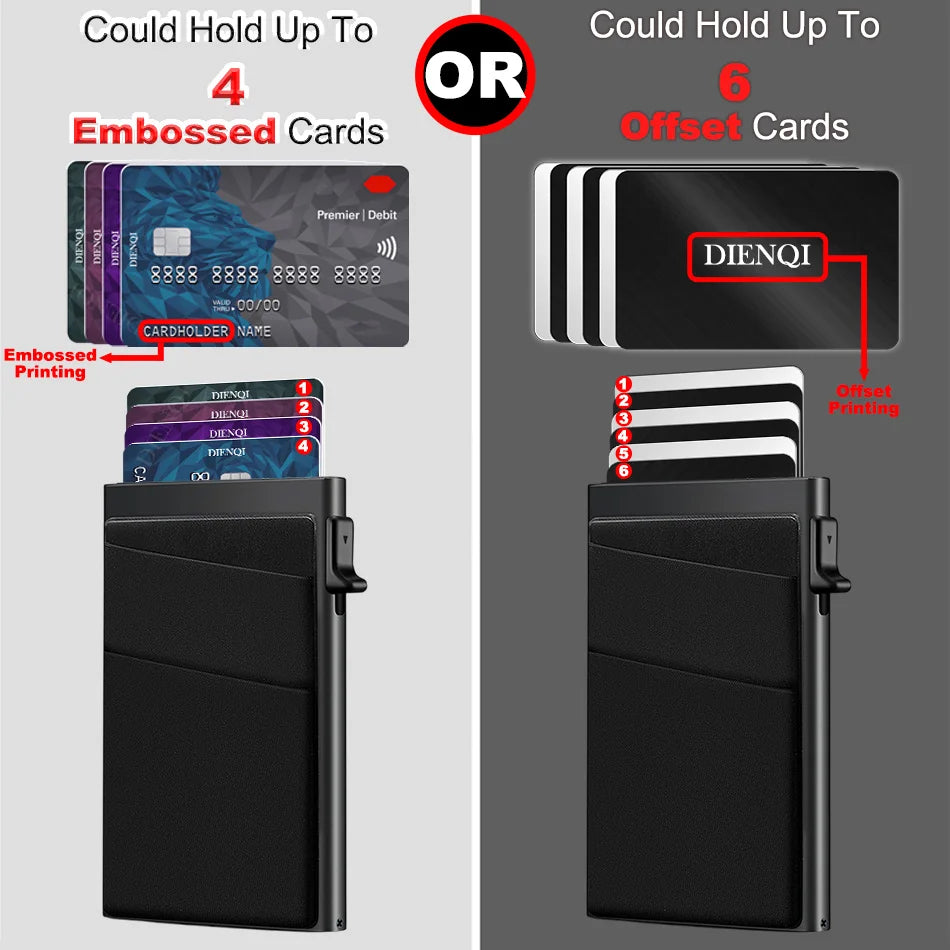 Rfid Credit Card Holder Men Thin Slim Mini Minimalist Wallets Luxury Metal Bank ID Cardholer Case Wallet for Men Choice Purses