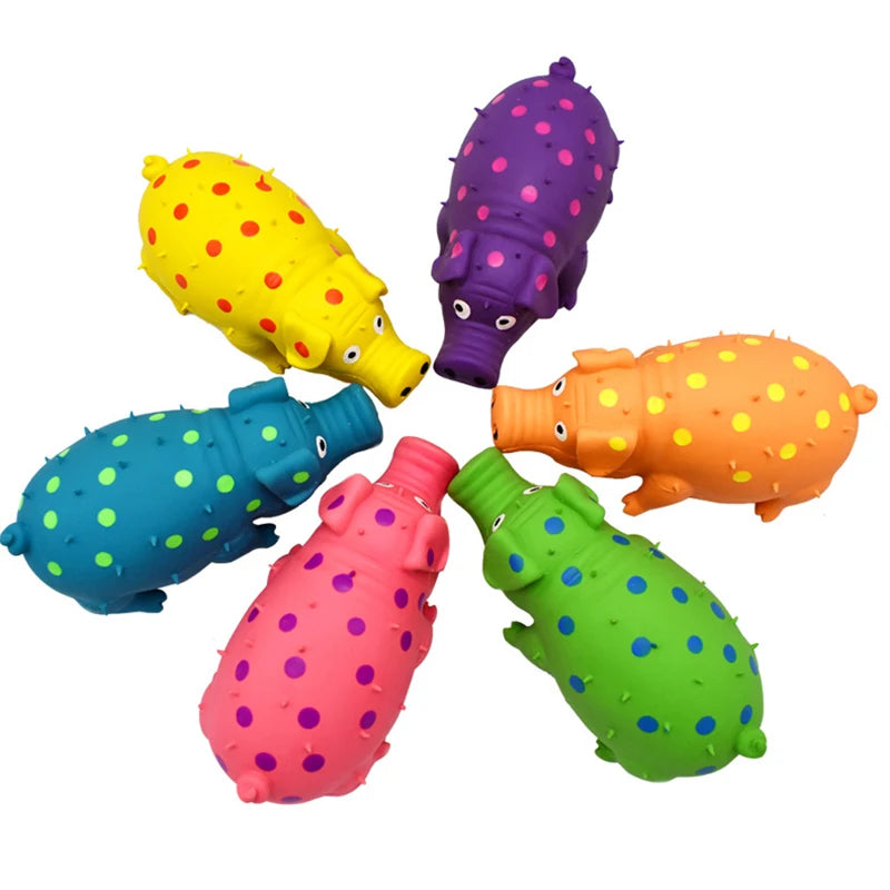 Pet Products Dog Accessories Pig Shaped Squeaking Dog Chewing Toys Cotton Latex Anti Bite Teeth Training Games Interactive Toys