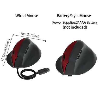800/1200/1600DPI 2.4G Ergonomic Optical Mouse 6 Mute Buttons Comfortable Gaming Mice ABS Vertical Mouse Gaming Mice Office