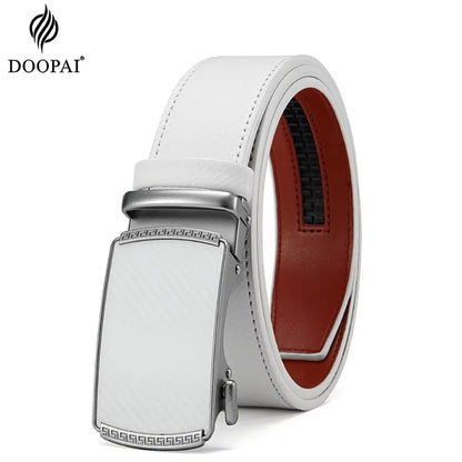 Men Belts Leather Waist Strap Male Automatic Buckle Waistband Mens High Quality Girdle Belts for Women Men Gifts 105 115  125cm