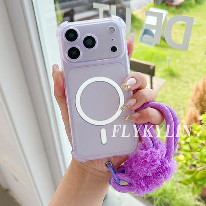 For Xiaomi 15T 14T 13T 12T Pro 12S 12X 14 Pro 17 Pro Max Magnetic Rechargeable Protective Case Equipped With Plush Hand Rope