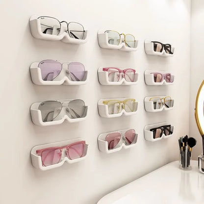 Wall-Mounted No-Drill Eyewear Organizer Decorative Display Holder for Reading Sunglasses Premium Feel Optical Glasses Rack