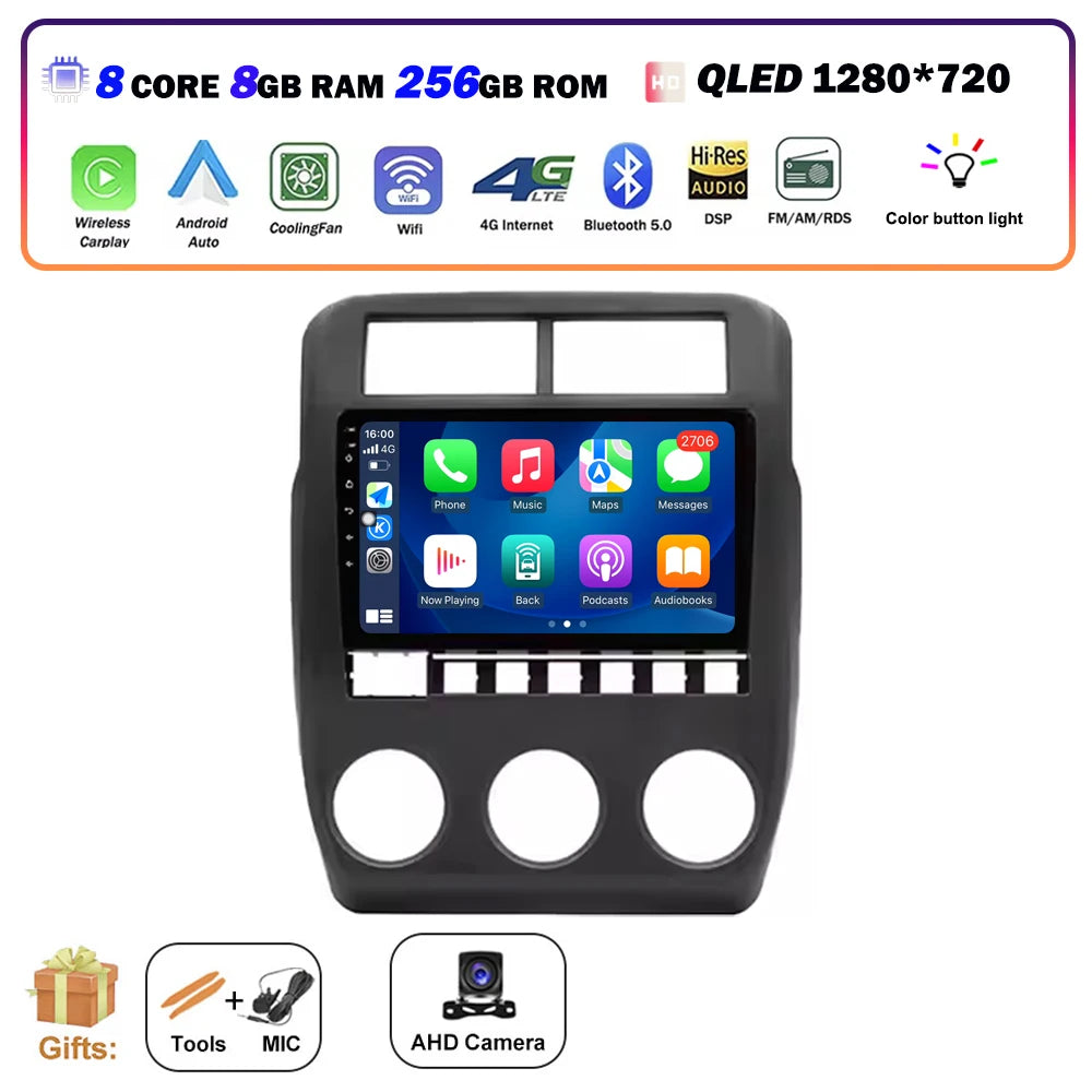 Car Radio Multimedia Video Player GPS Navigation QLED Touch Screen For Lada Niva 2021 - 2023 Android 16 Auto Wireless Carplay