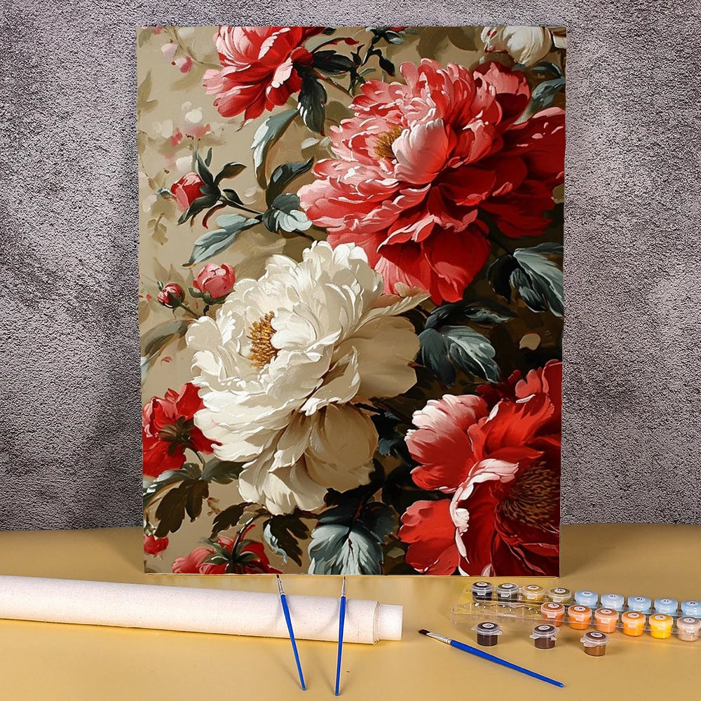 Painting By Numbers For Adults Peony Flower Handpainted Picture Personalized Gift Paint With Numbers Drawing For Home Decors