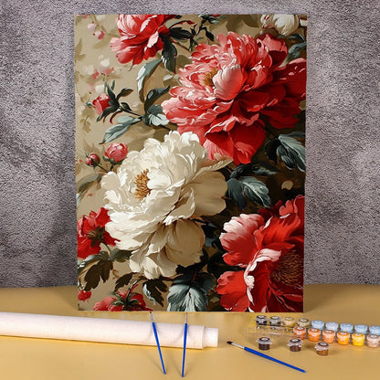 Painting By Numbers For Adults Peony Flower Handpainted Picture Personalized Gift Paint With Numbers Drawing For Home Decors