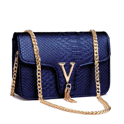 Crocodile Chain Small Crossbody Bags for Women,Black Luxury Brand Shoulder Bag,European Female Fashion Trend New Design Handbags