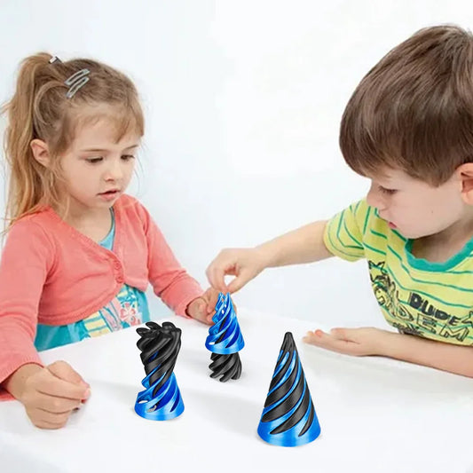 2024 3D Printed Helix Screw Fidget Toy Impossible Pyramid Passthrough Sculpture Spiral Cone Decompression Decorative Ornaments