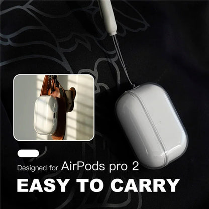 Transparente, weiche TPU-Kopfhörerhülle mit Trageschlaufe für AirPods Pro 2, 3 (2. Generation), AirPods 4, 3, 1 (3. Generation, 2024) – Zubehör