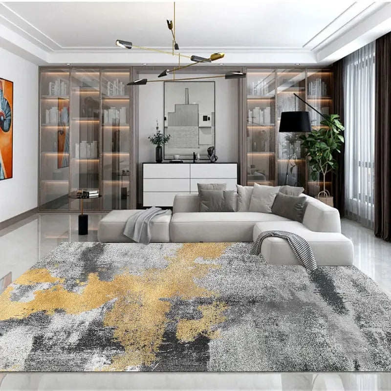 Modern Simple Living Room Decoration Carpet Large Area Soft Lounge Rug Gray Nordic Rugs for Bedroom Washable Anti-slip Floor Mat