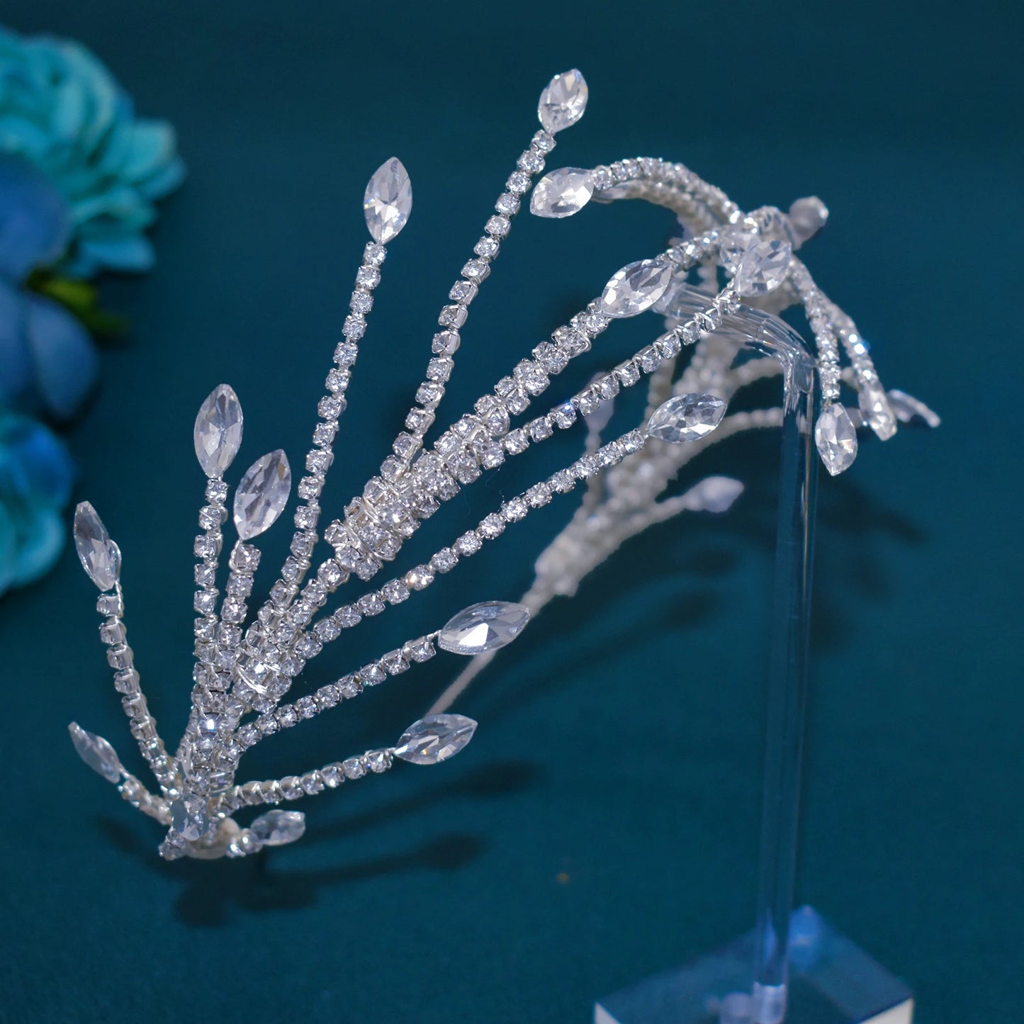 A115 Sparkling Wedding Tiara Zircon Hair Band Hair Accessories Crystal Bridal Headwear Pearl Head Hoop Beaded Bridal Hair Piece