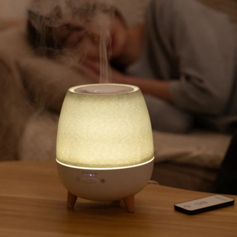 Elektrischer Aroma-Luftbefeuchter (300 ml) mit Fernbedienung, Ultraschall-Nebel und Nachtlicht