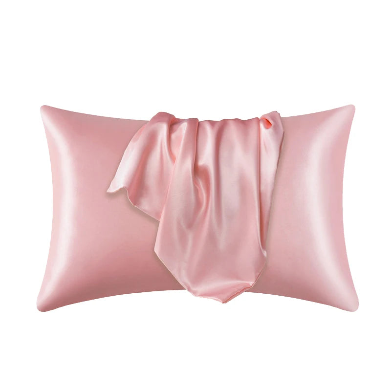 1pc Nordic Silk Pillowcase White Black Grey Khaki Blue Pink Sliver Bed Pillow Covers Luxury Cases Home Bedding Decor
